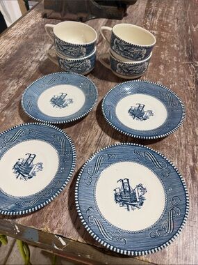 Currier and Ives Cup and Saucer sets